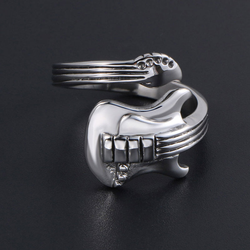 Rock Music Guitar Retro Male Alloy Ring