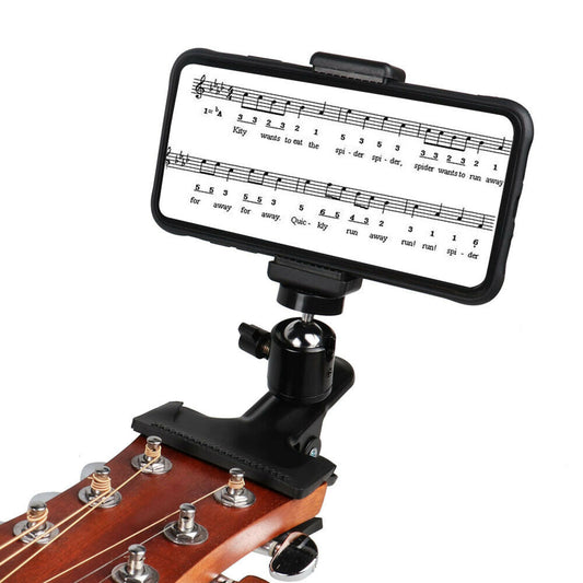 Mobile Phone Live Broadcast Bracket Stand Guitar Head Clip Holder Support