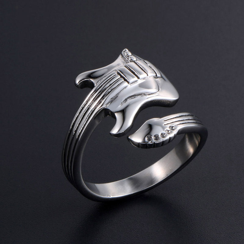 Rock Music Guitar Retro Male Alloy Ring