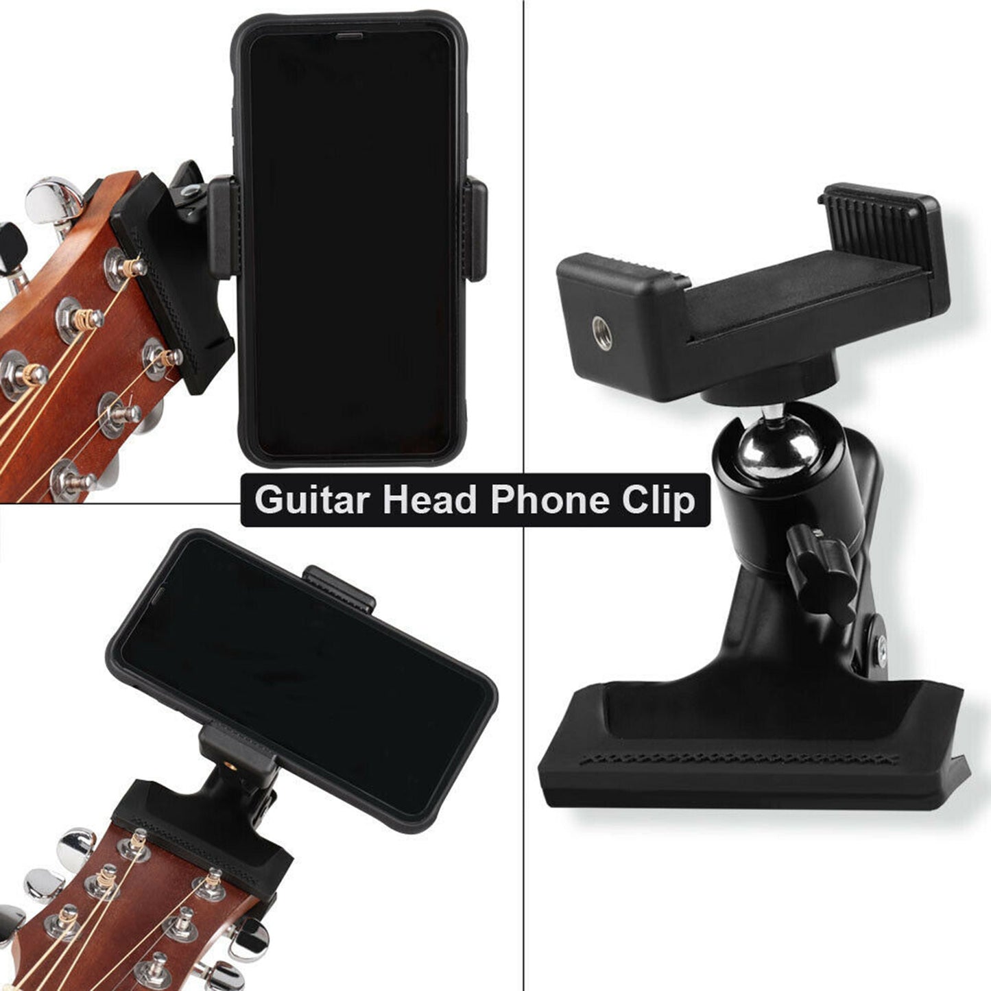 Mobile Phone Live Broadcast Bracket Stand Guitar Head Clip Holder Support