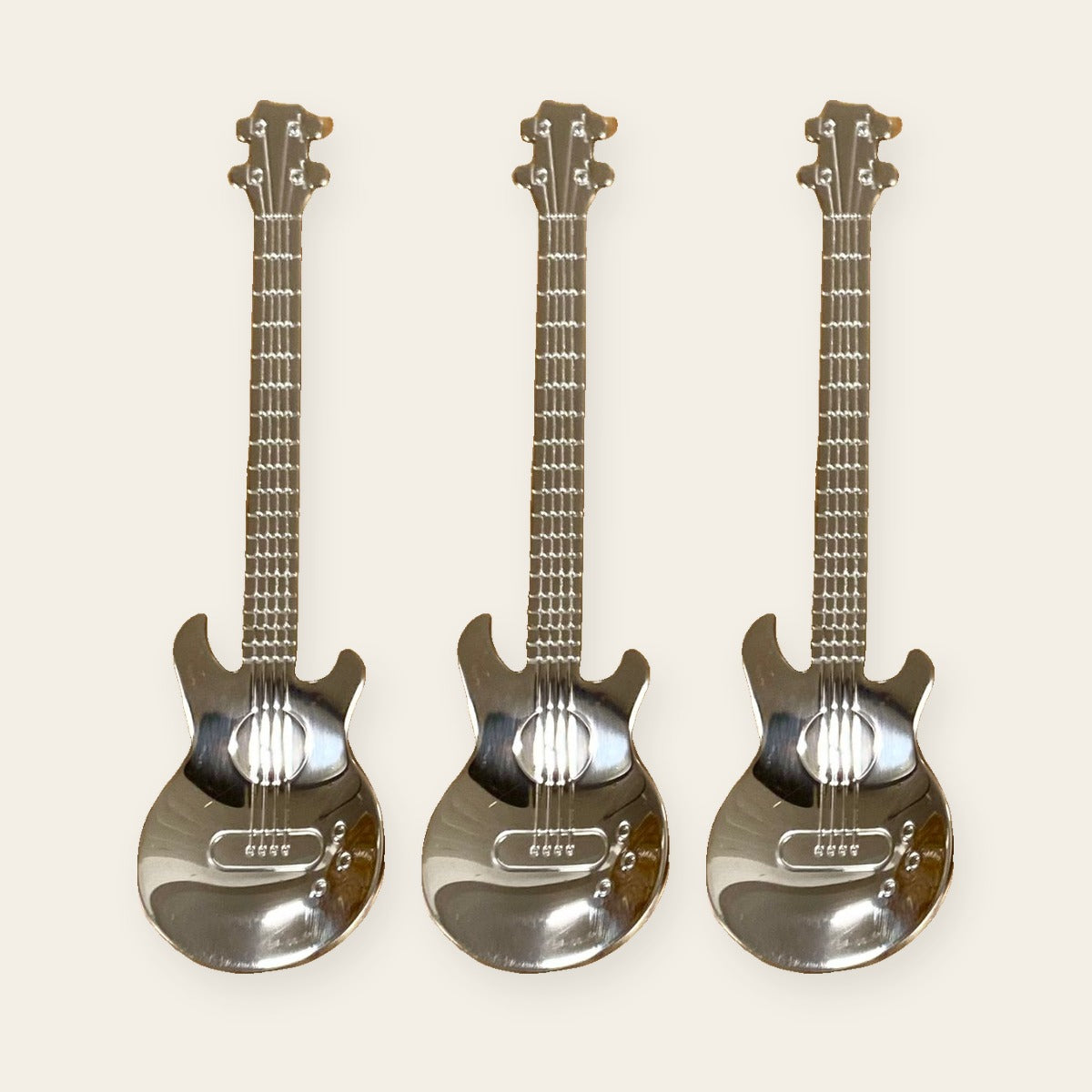 Guitar-shaped metal spoons - photo 4